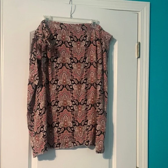 Pink Paisley Printed Wrap Skirt Maurices Feminine Business Casual Plus Size 24W - Picture 4 of 4